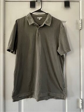 James Perse Comfort Wash Olive Green Polo Shirt size 3